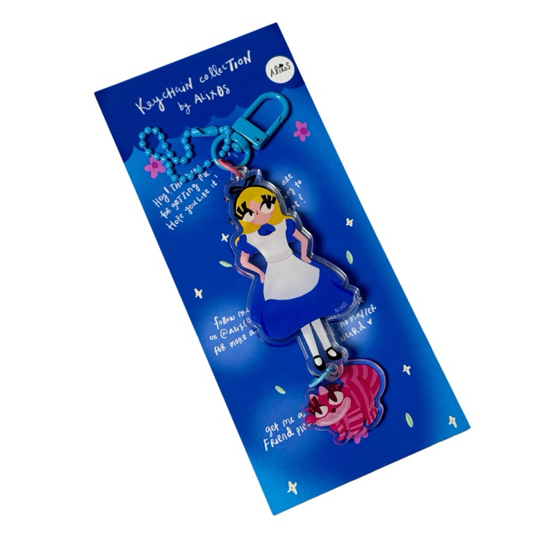 Alice in Wonderland and Cheshire Acrylic Keychain by Alixos