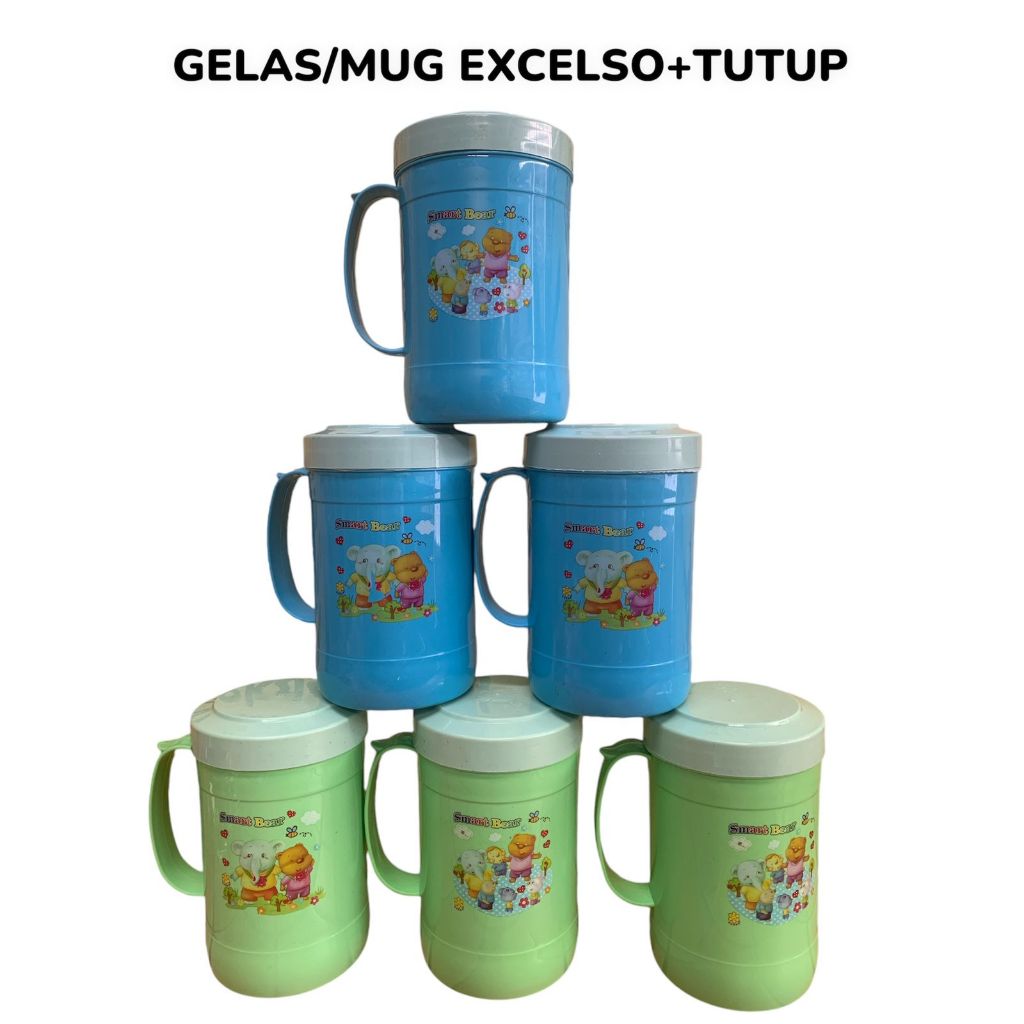 Mug Excelso - Gelas 1 liter / Cangkir Minum Gelas Plastik Gelas Minum / Gelas Mug / Mug Plastik Serb