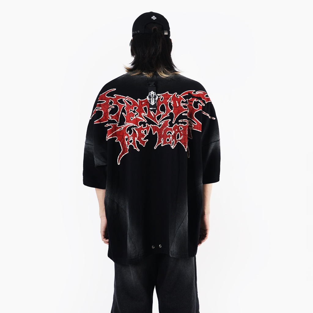TAGGED X HIERARCHY GOTY - Washed Black Pragna Wide Oversized T-Shirt
