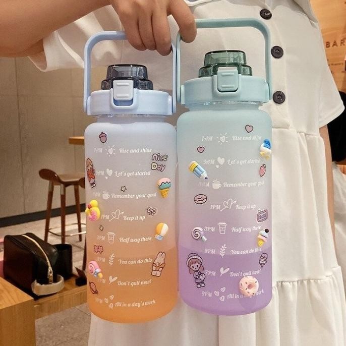 Botol Minum 2 Liter Botol Air Mineral Anak Free Sticker Botol Minum 2 Liter Jumbo Motivasi Penanda
