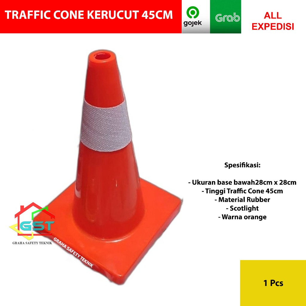 traffic cone kerucut 45cm/safety cone trafic