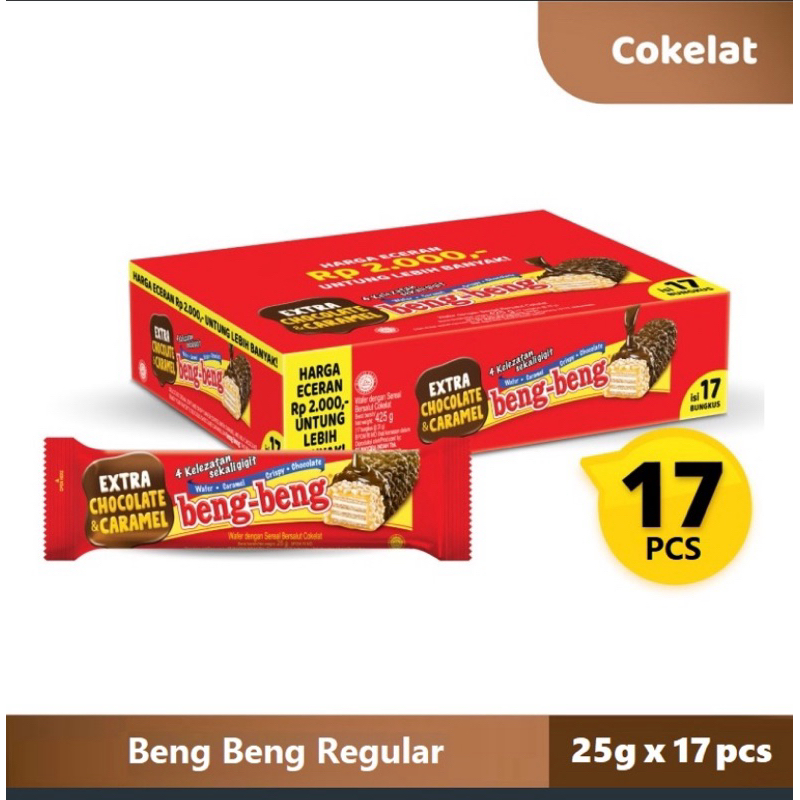 

Beng Beng Wafer Coklat Regular 25 g [17 pcs/ 1 Box]