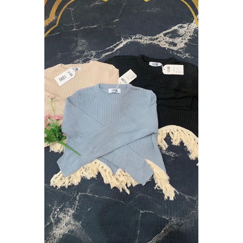 Outer rajut tebal impor premium BKK renda bawah