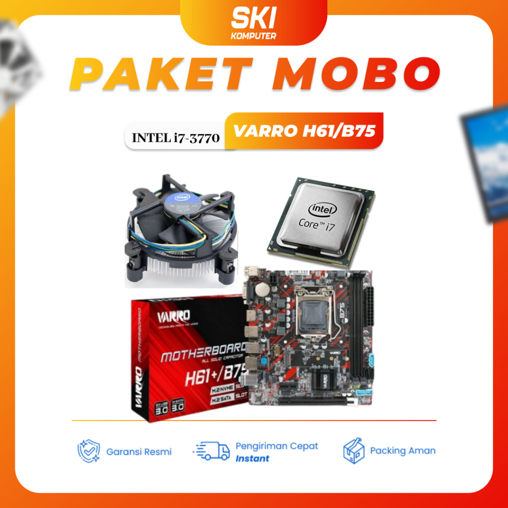 Paket Processor Intel i7 3770 + Motherboard Varro H61 Intel 1155 + Fan proc