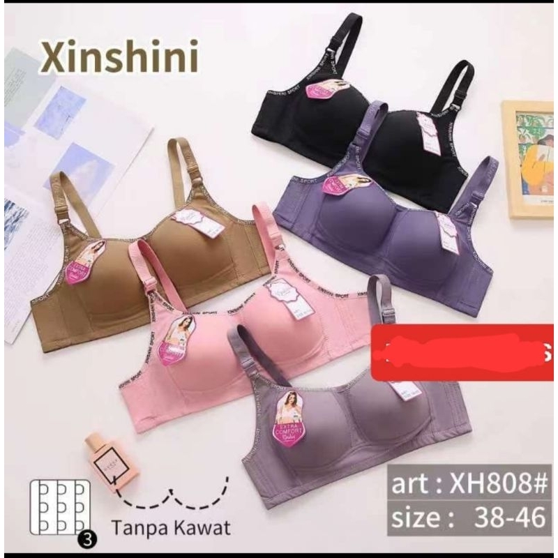 BH BRA Jumbo / big size IMPORT xinshini TANPA KAWAT KAIT 3 CUP B / C NO 36-46 HALUS MELAR PAKAI BUSA