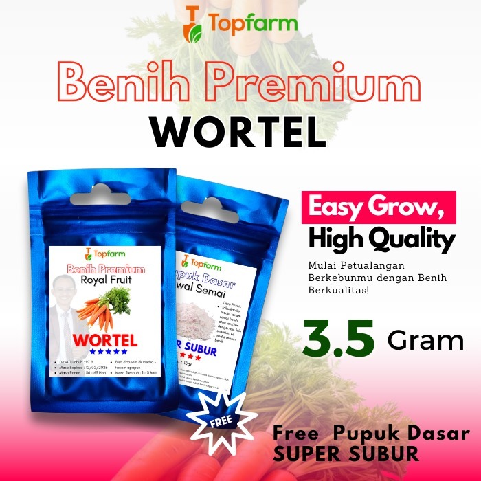 Benih Topfarm / Benih Wortel Super Jumbo / Benih Wortel Super / Benih Wortel Super Jumbo / Benih Wor