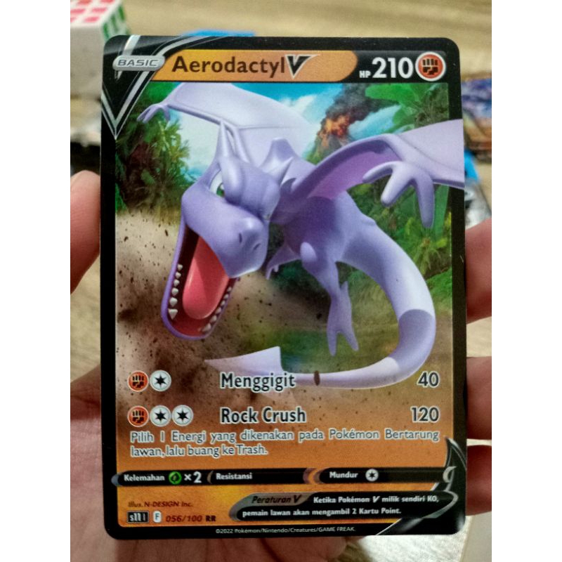 KARTU POKEMON AERODACTYL V RR INDONESIA HOLO