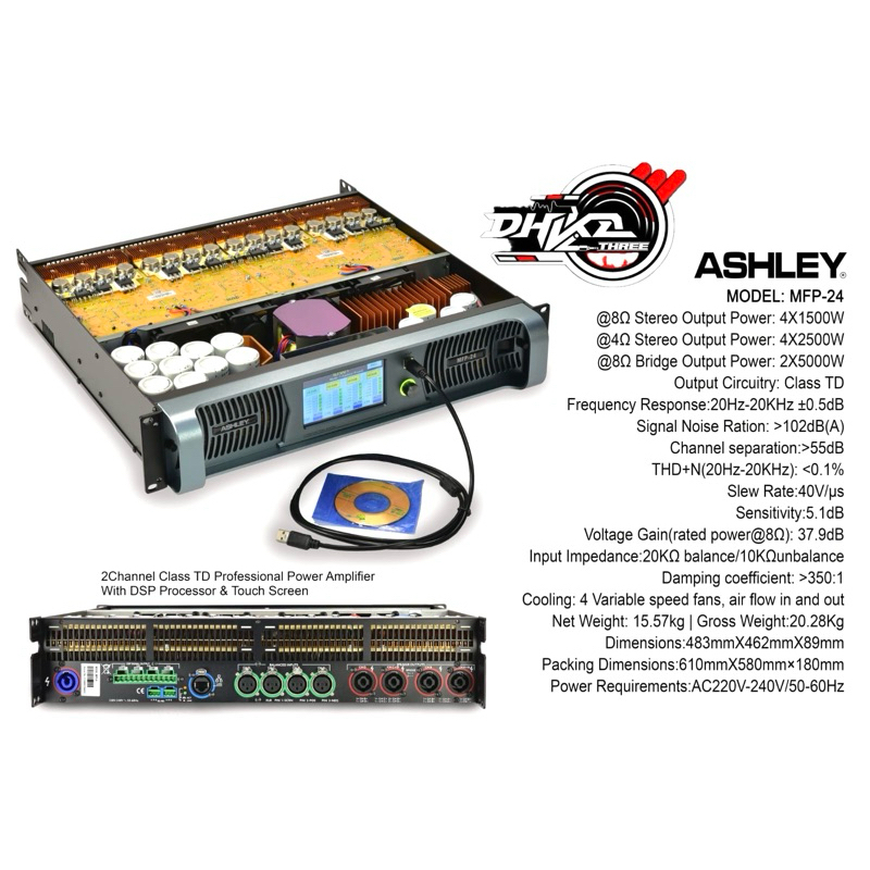 POWER ASHLEY MFP 24 CLASS TD 4. CHANNEL TOUCHSCREEN WITH DSP EFFECT PROCESSOR / Power Ashley MFP-24 