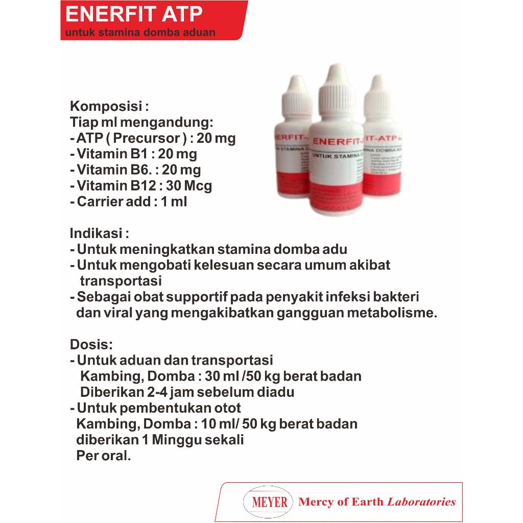 Enerfit ATP Oral Meyer 30 mL - Obat Stamina Domba Adu