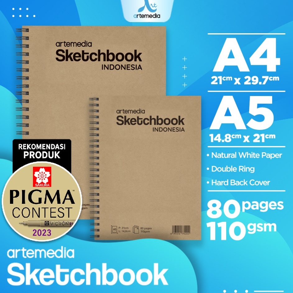 

Best Limited Sketchbook Artemedia A5 Craft Cover 11 Gsm Jilid Spiral Samping Buku Sketsa Gambar 4 Sheet 8 Pages