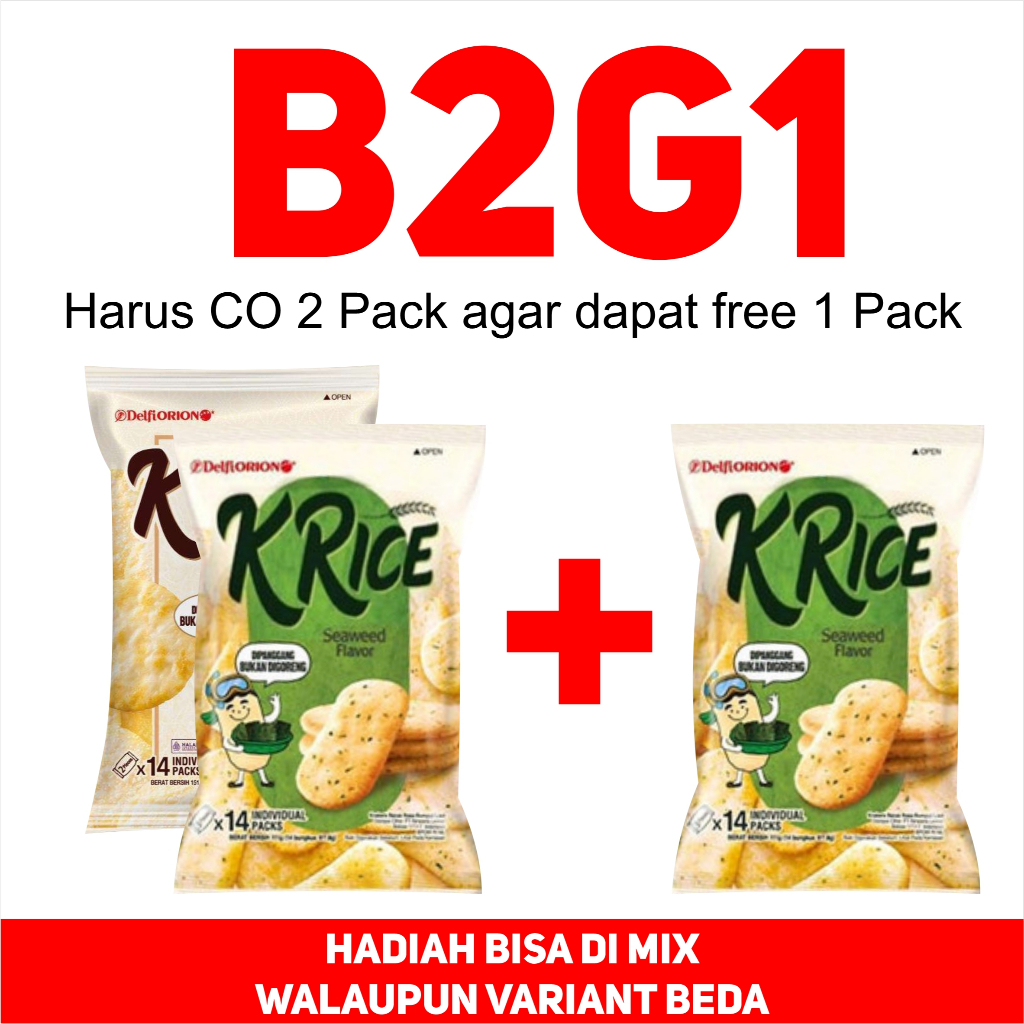 

[ B2G1 ]DELFI ORION K`RICE SEAWEED 111,3G | K`RICE SWEET 151,2G | ORIGINAL | PROMO | MURAH | BERKUALITAS | SEHAT | ENAK | HIGH QUALITY | EXCLUSIVE | SNACK | COKLAT