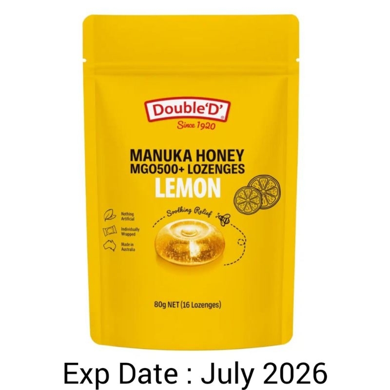 

Double D - MGO500+ Manuka Honey & Lemon Lozenges 80g