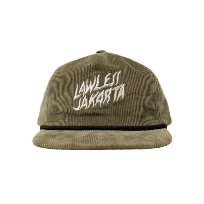Topi Lawless Jakarta - Psych Logo Corduroy Cap | Lawless Jakarta Official
