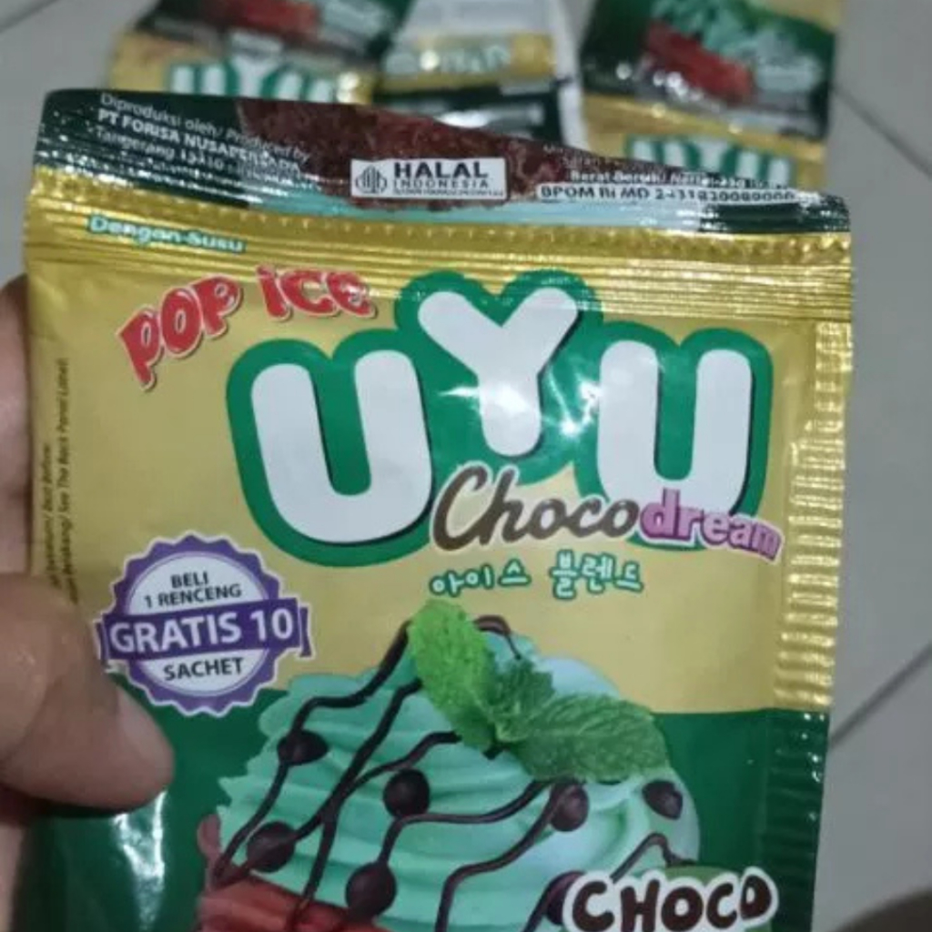 

POP ICE UYU Varian Rasa Mint Choco 20 Sachet per Renteng