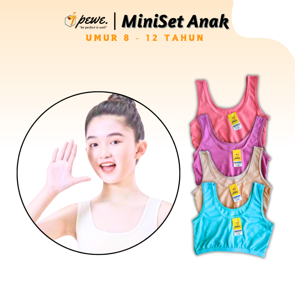 1/2 Lusin Miniset Anak Cewek SD Usia 8 - 11 Tahun | Step 1 Mini Set Bahan PE Spandex | Motif Polos