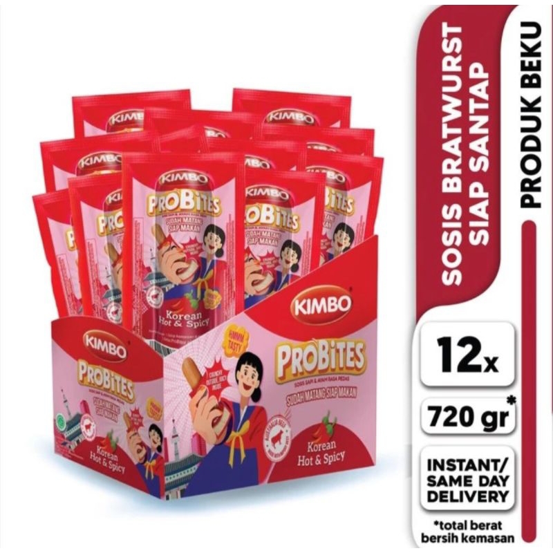 

Sosis KIMBO Probites Korean Hot & Spicy (1 box isi 12 pcs)