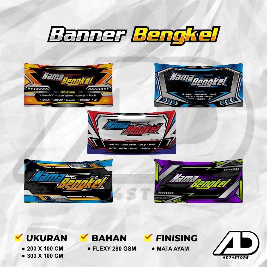 Banner Bengkel custom,banner racing custom bengkel