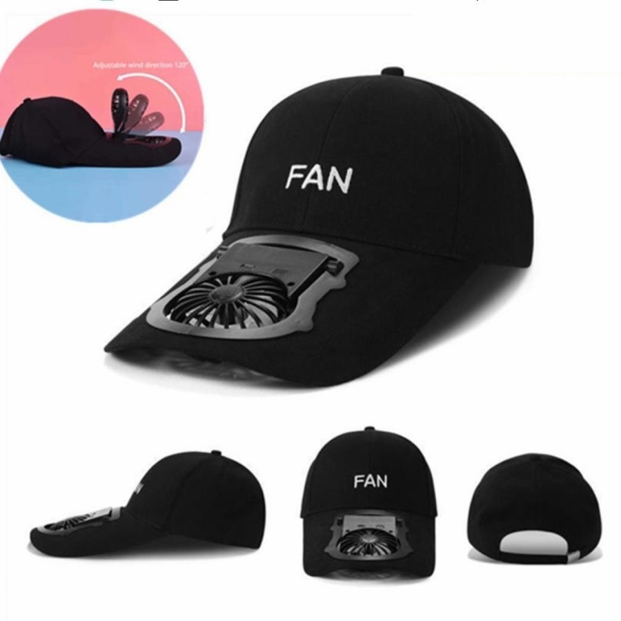 Topi Kipas Angin USB mini Traveling Unisex