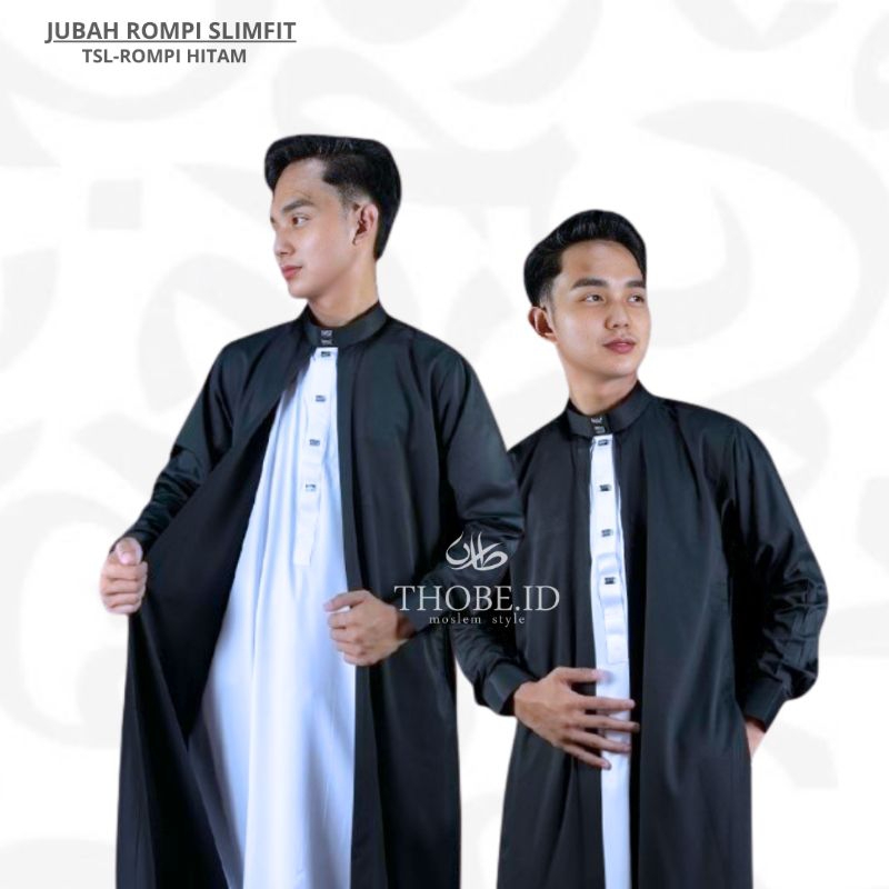 Gamis muslim pria dewasa slimfit rompi 2 layer 2in1 Jubah pria muslim viral sultan