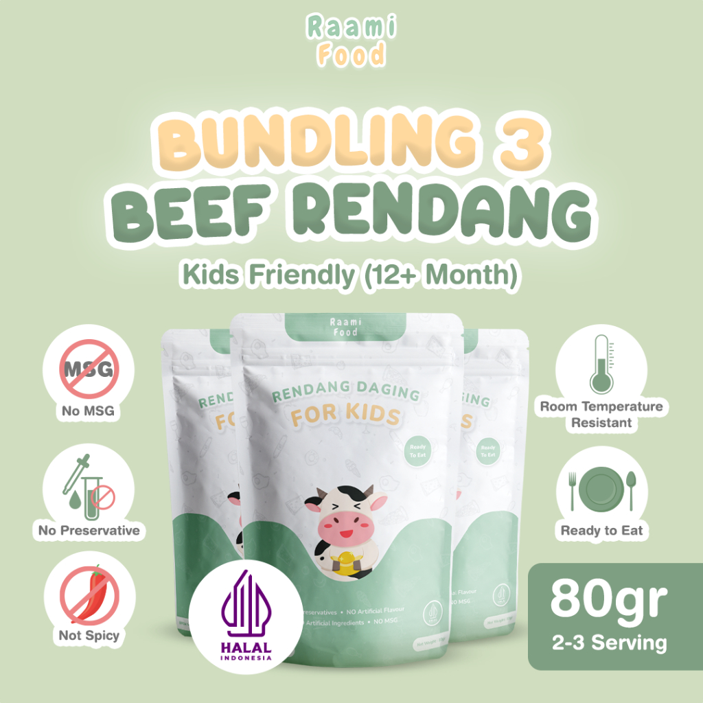 

Raami Food - PAKET BERTIGA Rendang Daging Sapi Suwir TIDAK PEDAS NO MSG