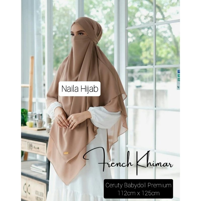 FRENCH KHIMAR CERUTY BABYDOLL 2 LAYER SYAR'I / FRENCH KHIMAR CERUTY KEKINIAN