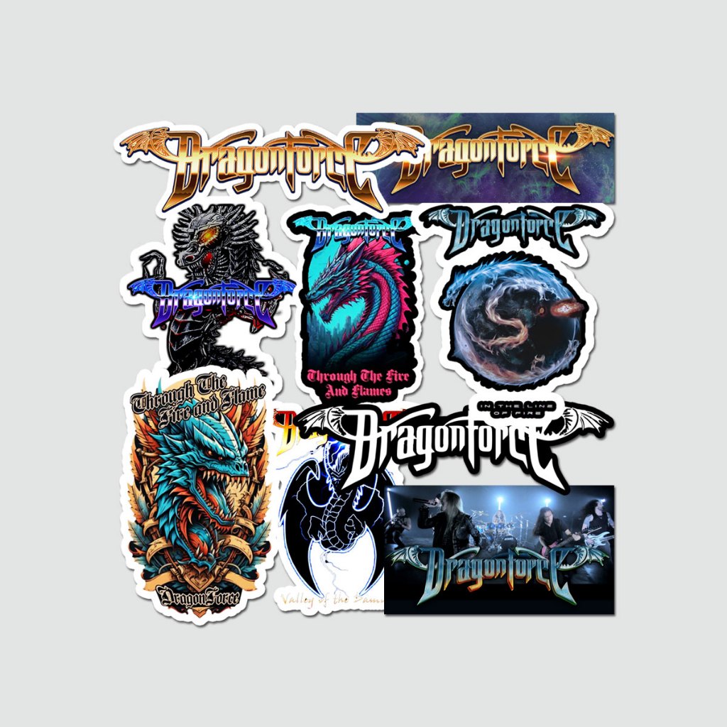 

Stiker DRAGONFORCE - Sticker Logo Pack Band Power Metal - Stiker Cutting