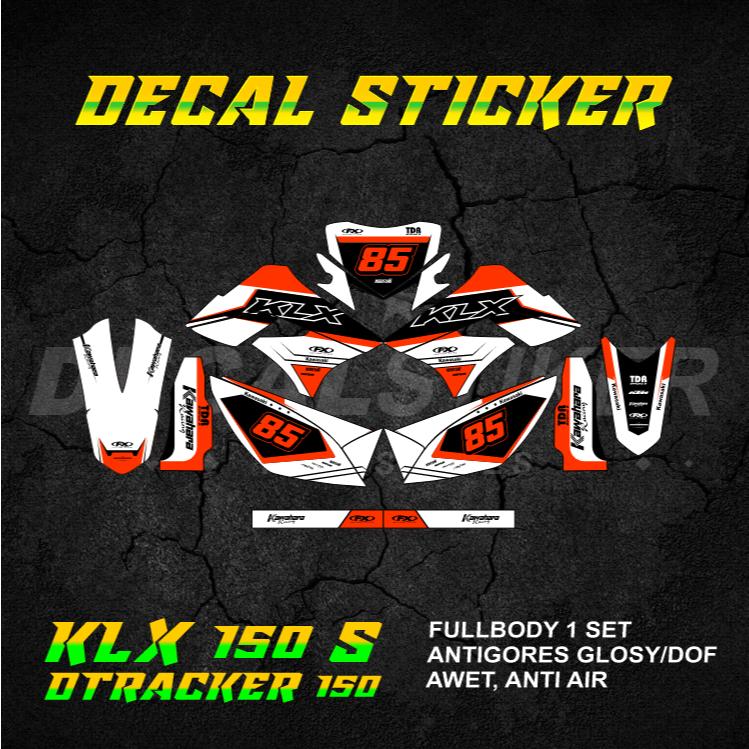 DECAL STIKER KLX DTX 150 (003) DEKAL STICKER KLX S L DTRACKER LAMA OLD FULLBODY 2009 2010 2011 2012 