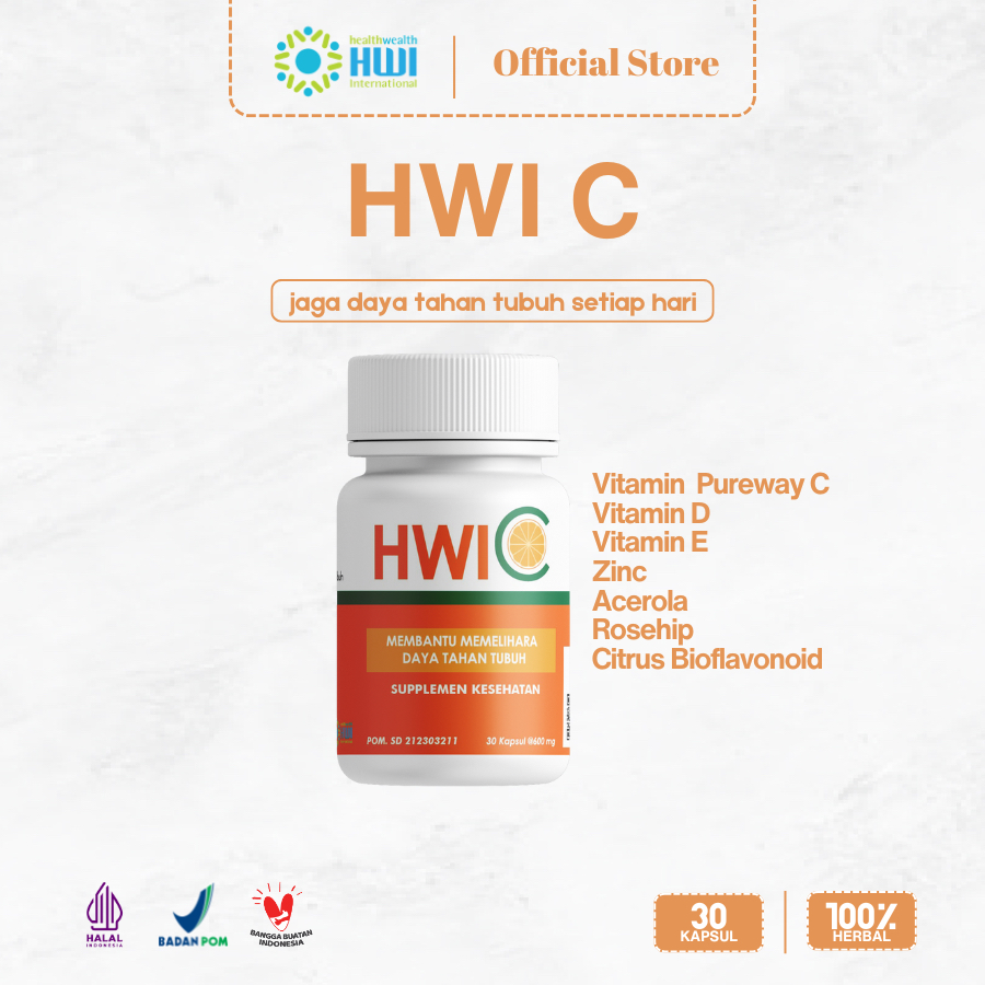 HWI C 100% Original | Vitamin Pureway C, D, E dan Zinc