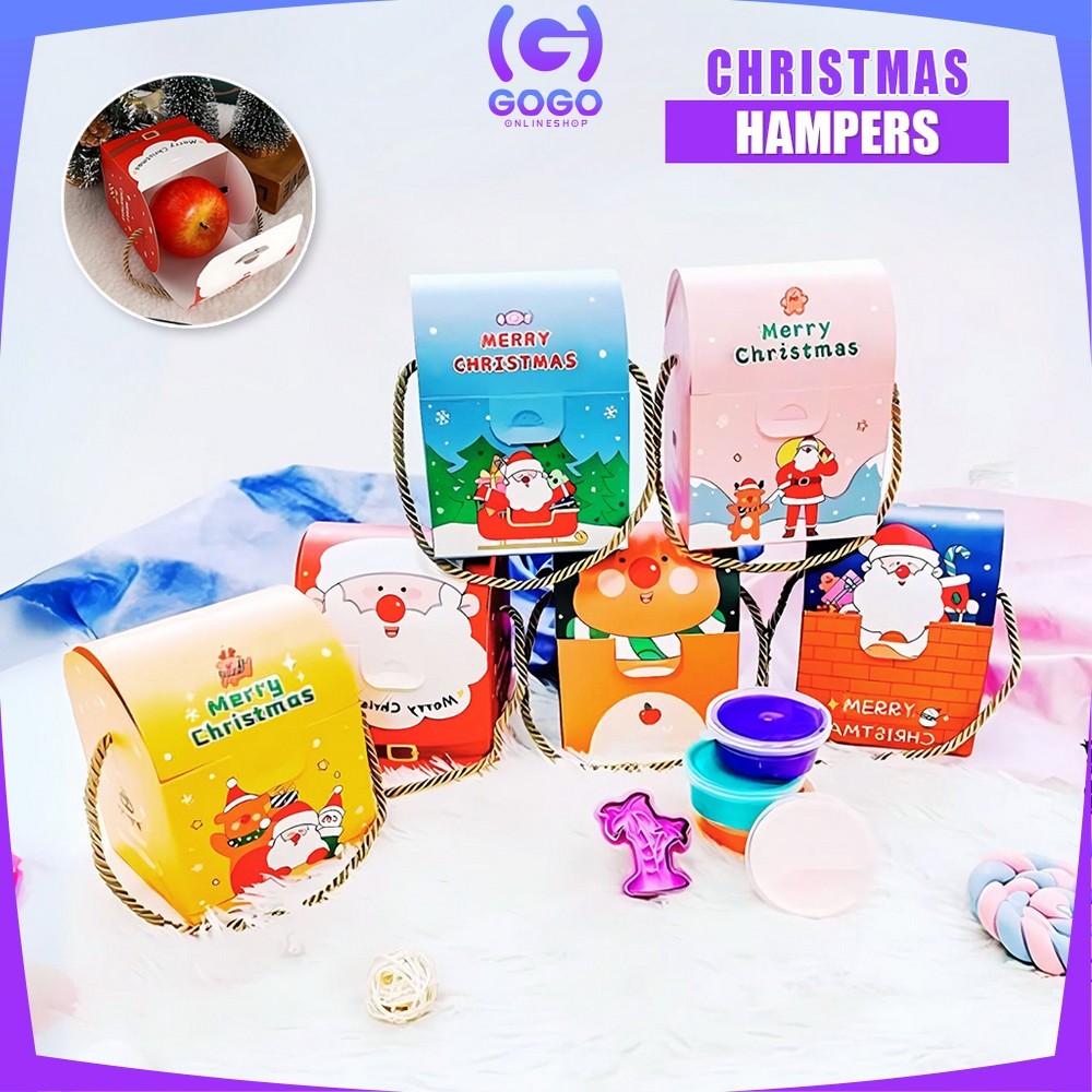 

GOGO-C1161 Goodie Bag Box Hampers Christmas / Kotak Hampers Natal / Kotak Kue Kering Kado Natal Box Cookies Xmas