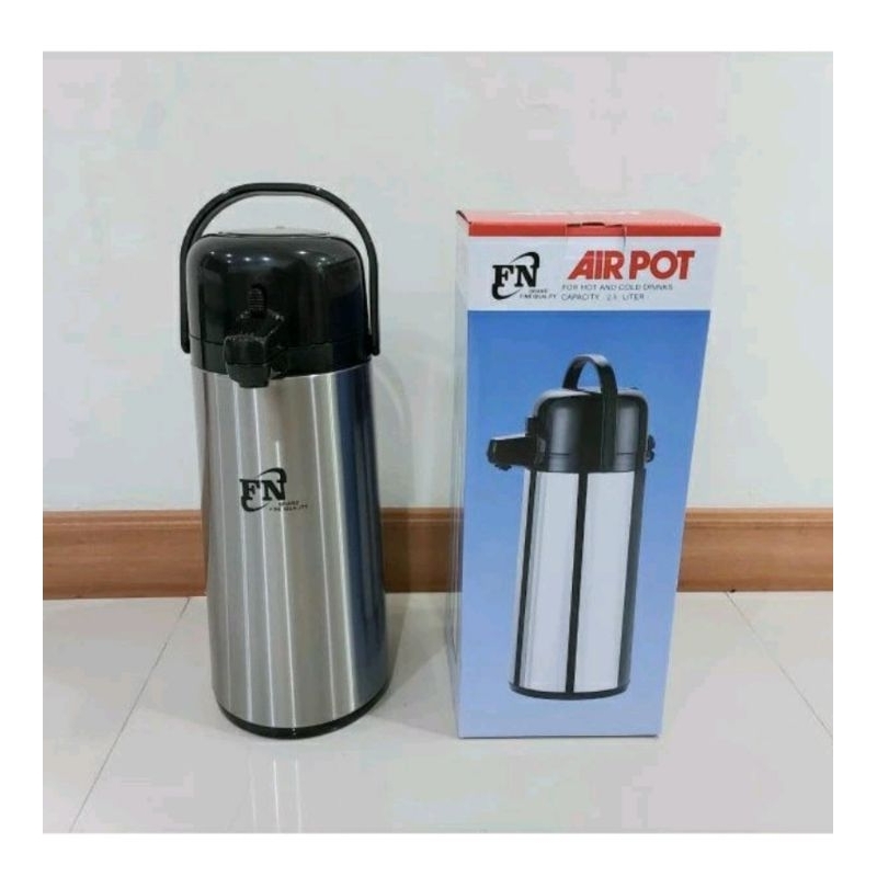 AIR POT FN STAINLESS STEEL (2,5 LITER) termos air panas fn termos pencet termos tekan termos pompa