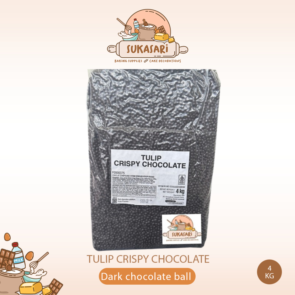 

Tulip Crispy Chocolate 4kg Dark chocolate ball coklat cokelat