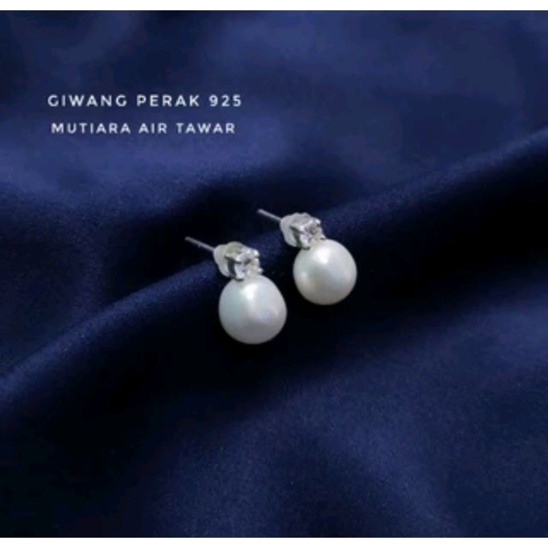 Giwang perak mutiara air tawar || giwang mutiara lombok