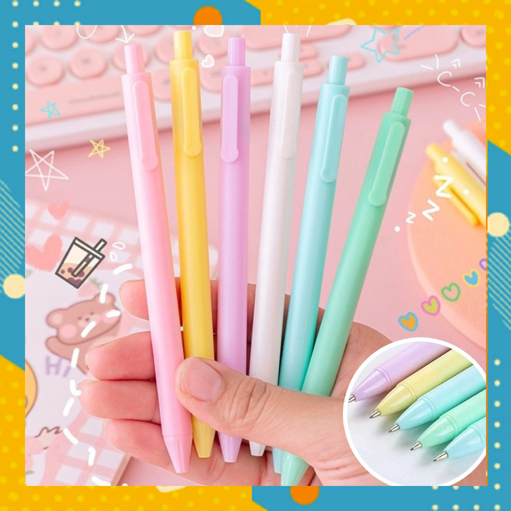 

Pulpen Cair MEKANIK MACAROON Warna Pastel Lucu Pena Tulis Cetekan AT0629A4