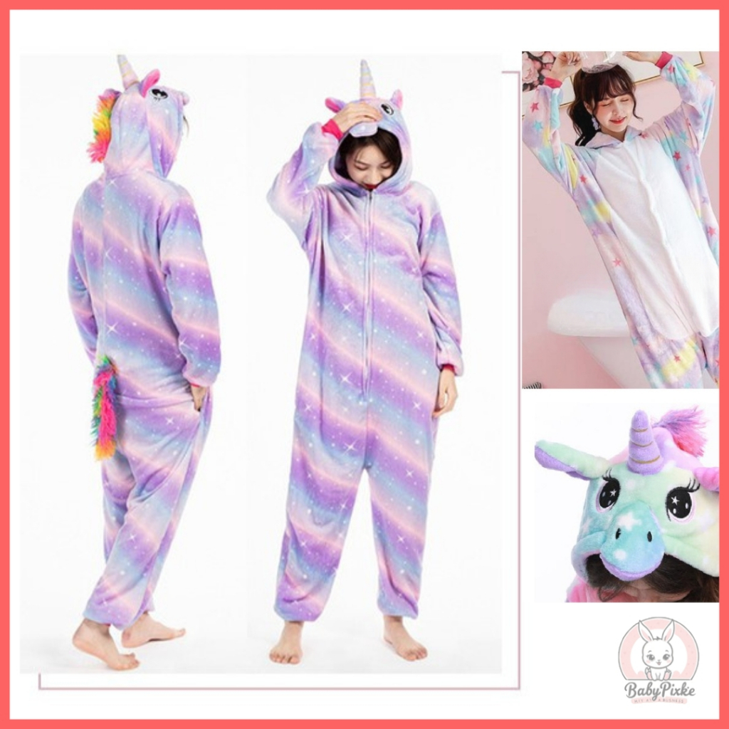ONESIE UNICORN DEWASA 1 Kostum Cosplay Baju Tidur Piyama Karakter