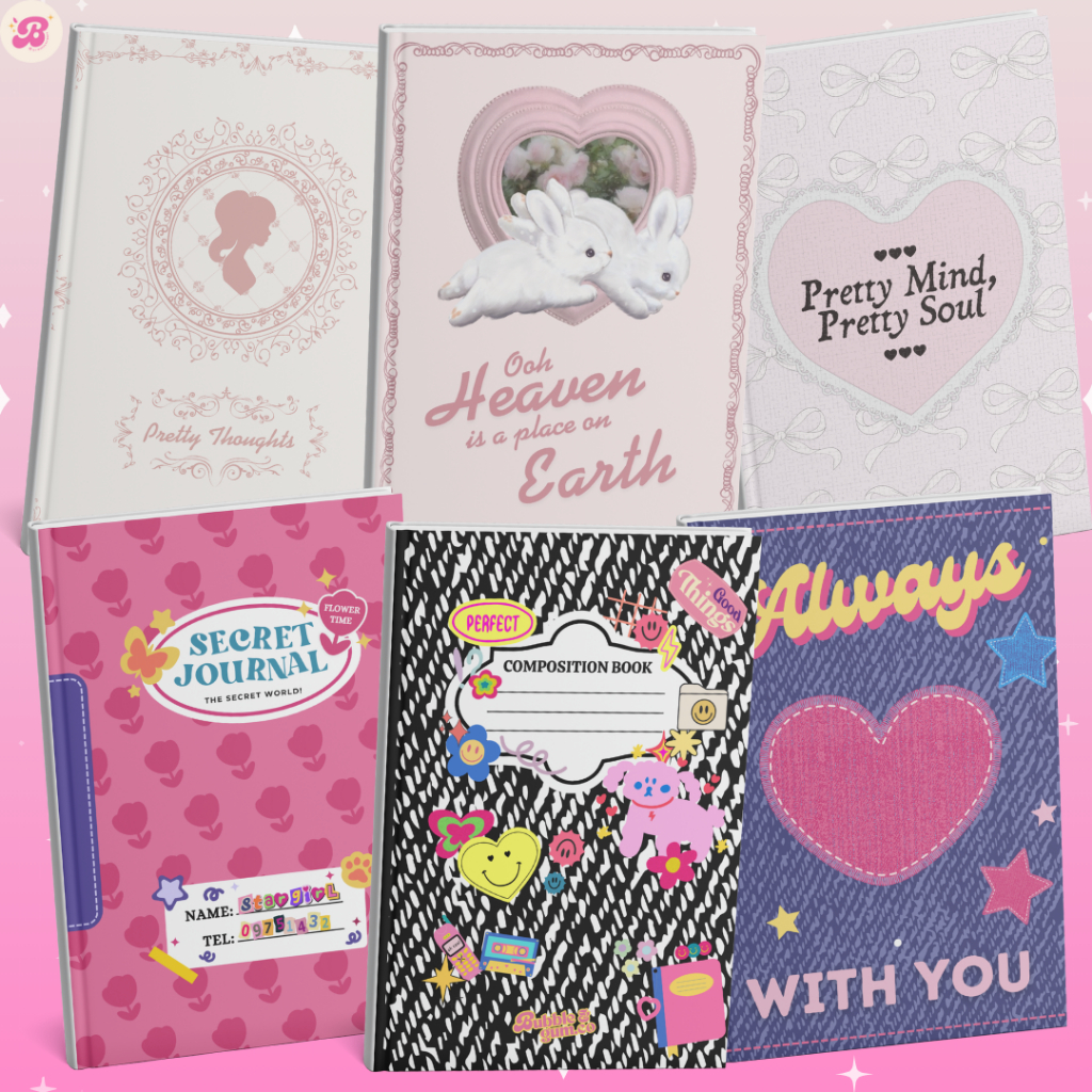 Binder Notebook Sekolah Kampus - Composition Pink Coquette A5 B5 / Binder B5 / Binder A5 / Binder Se