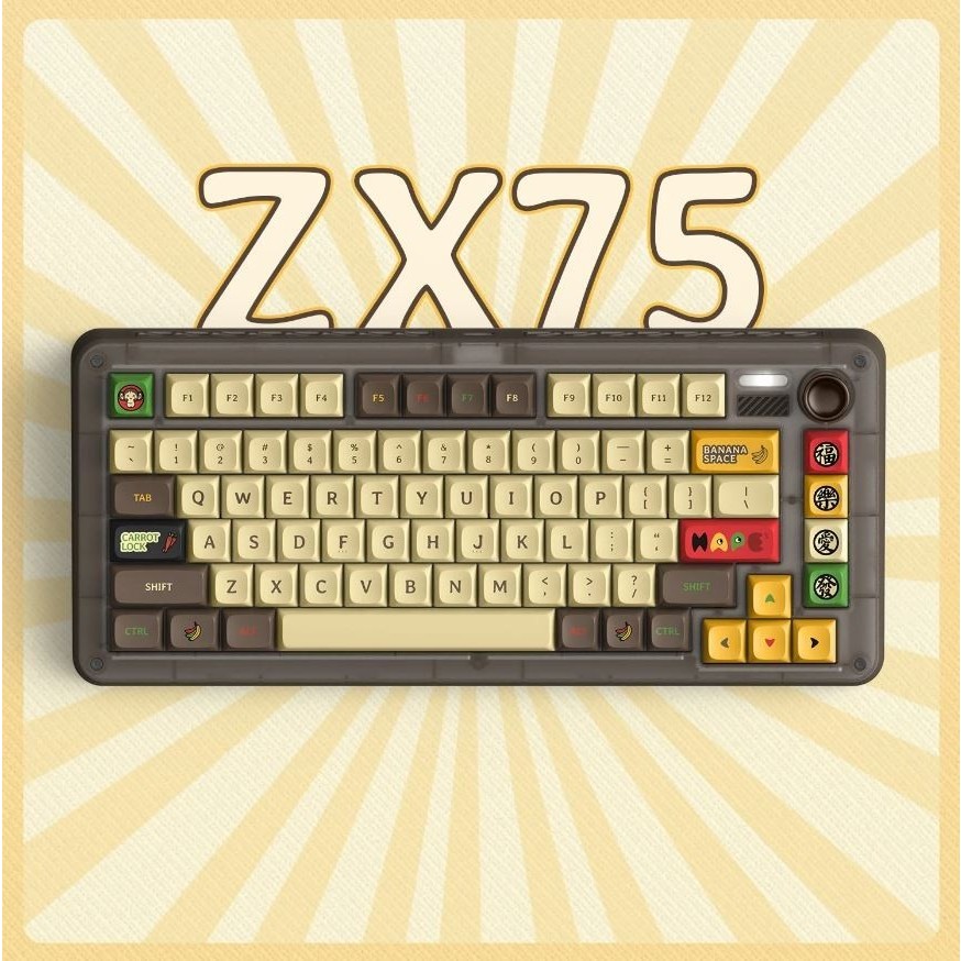 IQUNIX ZX75 Happy Ape Wireless Mechanical Keyboard - Cherry Brown