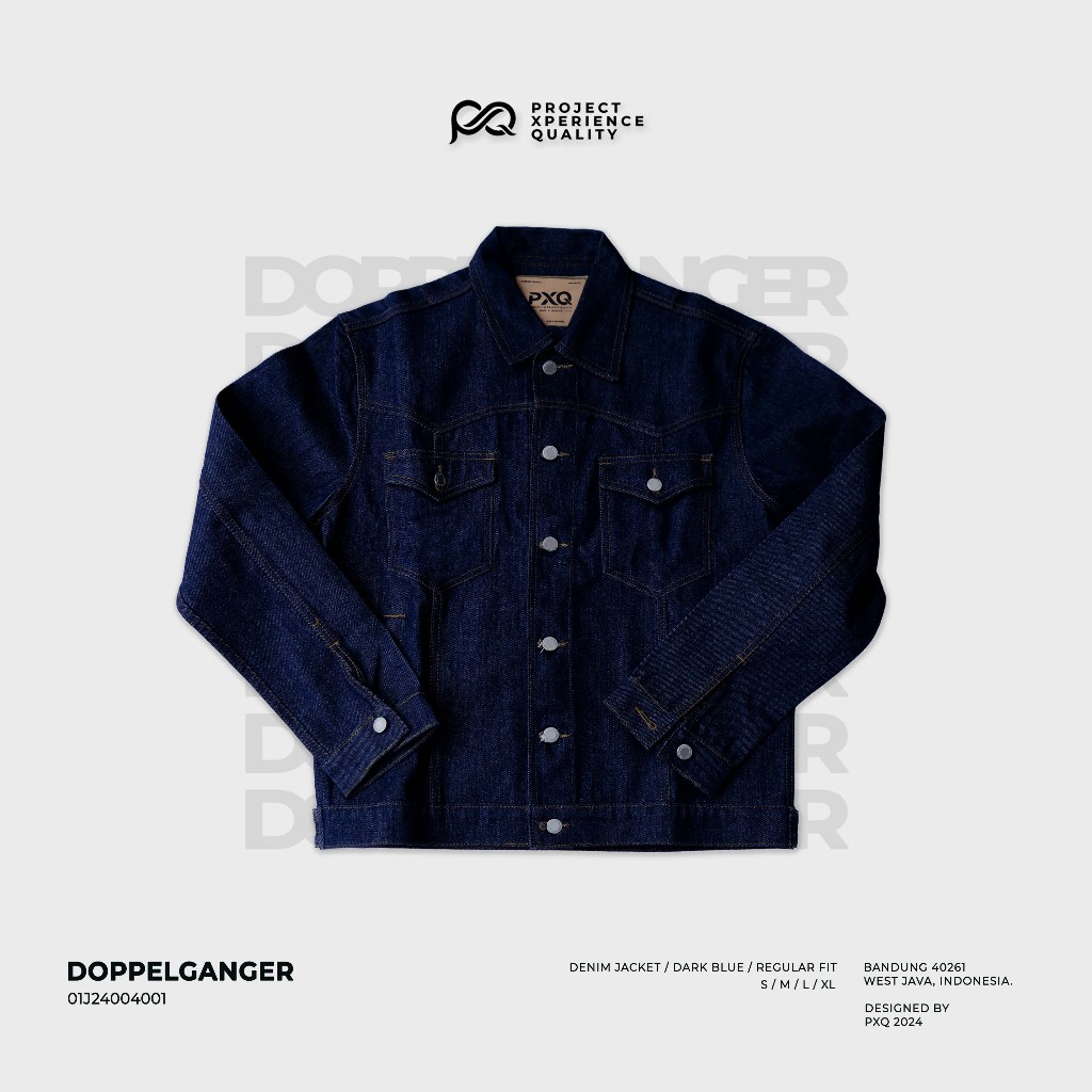 PXQ - DENIM JACKET - DENIM RAW - NAVY - DOPPELGANGER