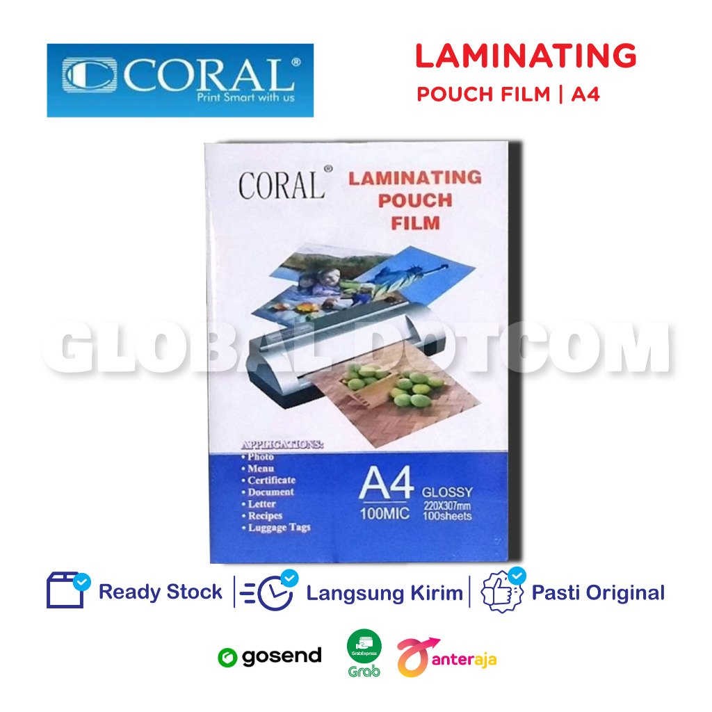 

Coral Plastik Laminating A4 100 Mic 100 Lembar - Glossy Clear | Plastik Laminating Sertifikat Dokumen