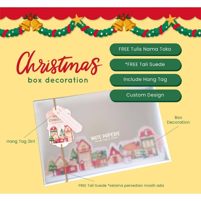 

Christmas Box Decoration + Hang Tag 2in1 FREE NAMA TOKO