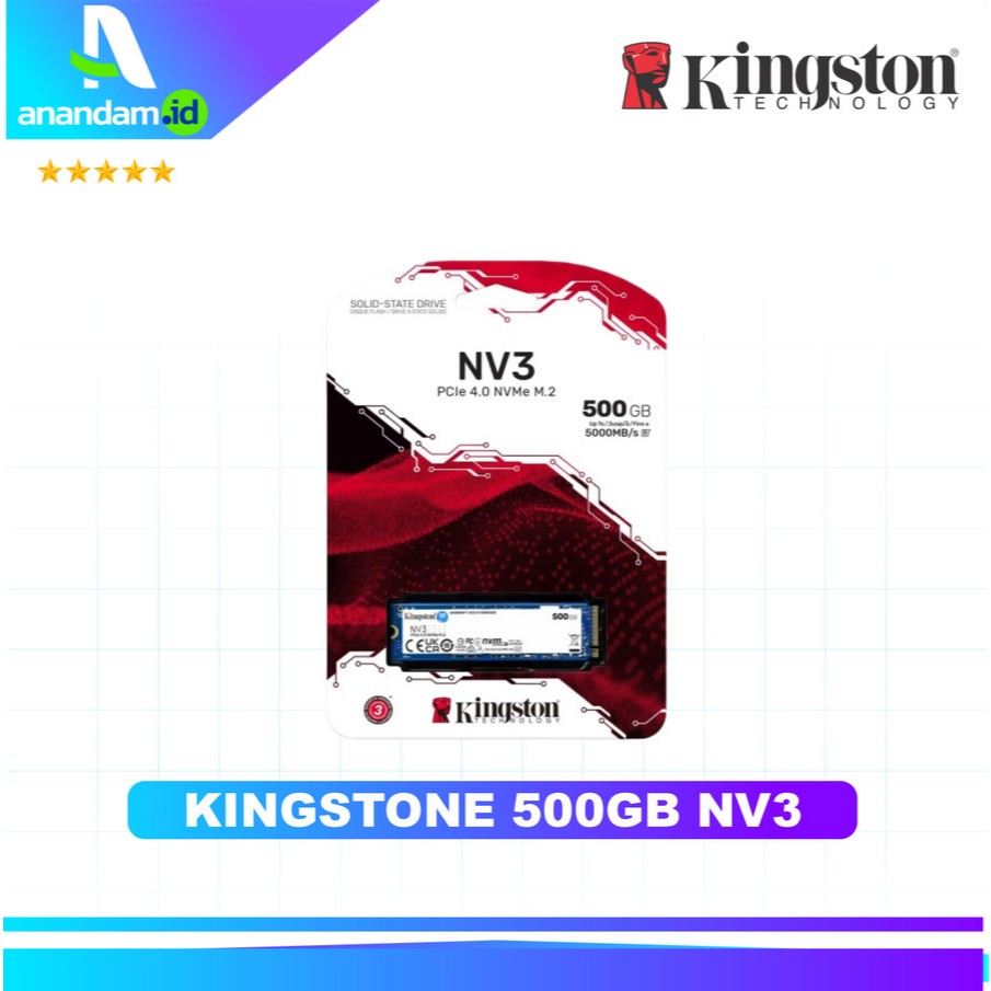 Kingston SSD NV3 M.2 Pcie Gen4 Nvme 500GB - M2 500 GB