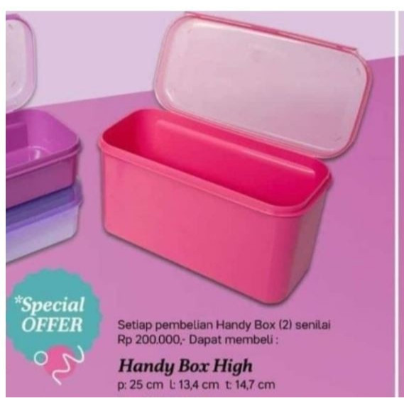 Tupperware handy box wadah serba guna bisa Tempat Penyimpanan serbaguna - high 2,6Liter
