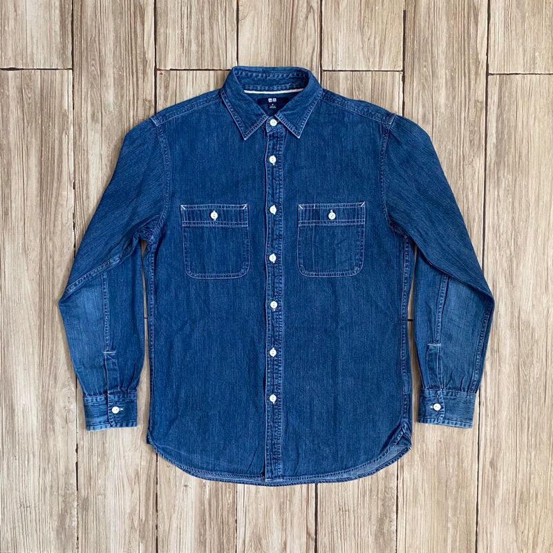 Kemeja Denim uniqlo jeans