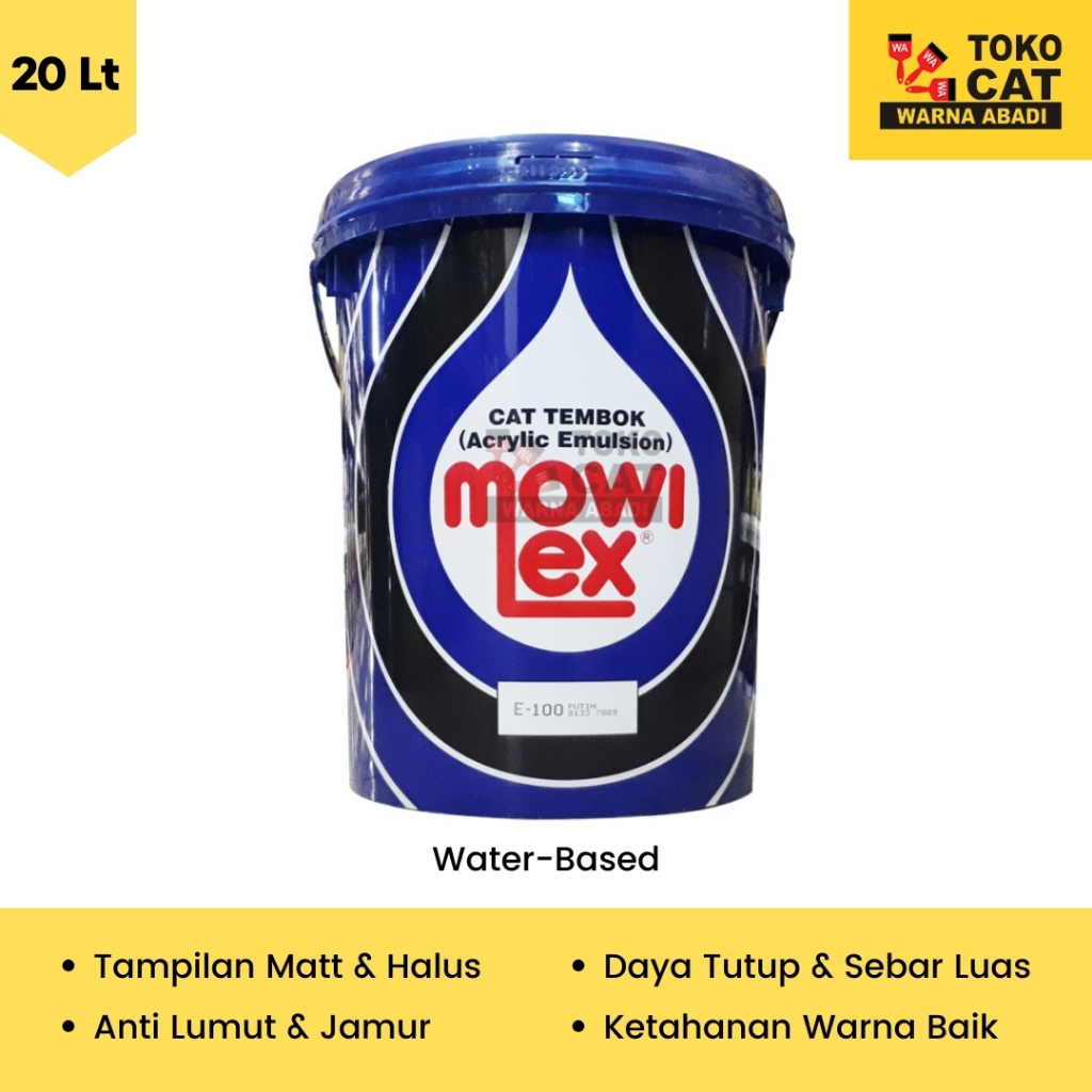 CAT TEMBOK MOWILEX INTERIOR 20 LITER WARNA E100 / E200 / E108 / E048