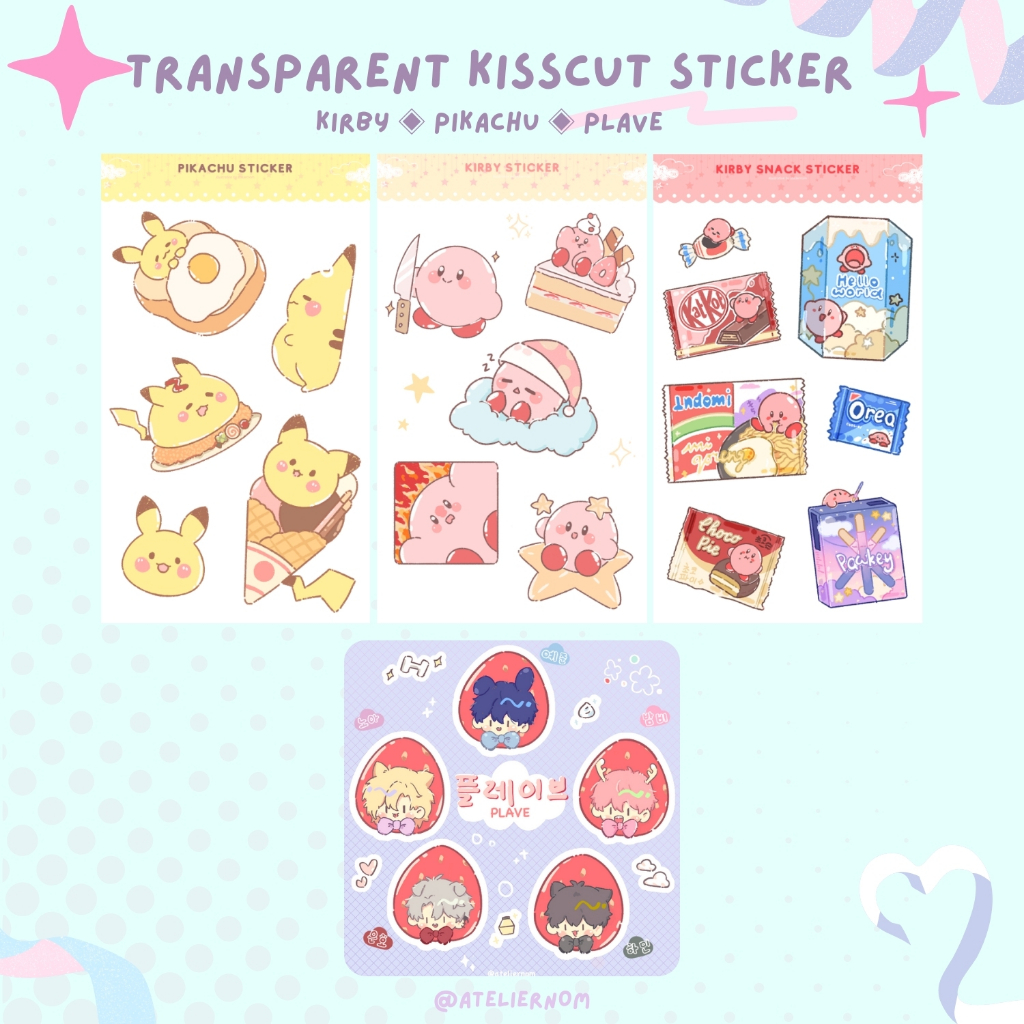 

ATELIERNOM Transparent Sticker Sheet / Stiker Kiss Cut