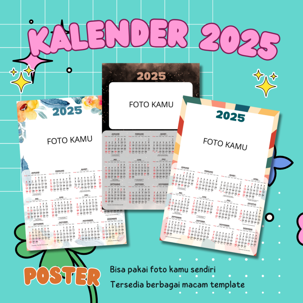 

[12 Bulanan A3+] Kalender Dinding 2025 Kalender 12 Bulanan Tahunan Custom Murah Foto - Tanpa Minimal Order