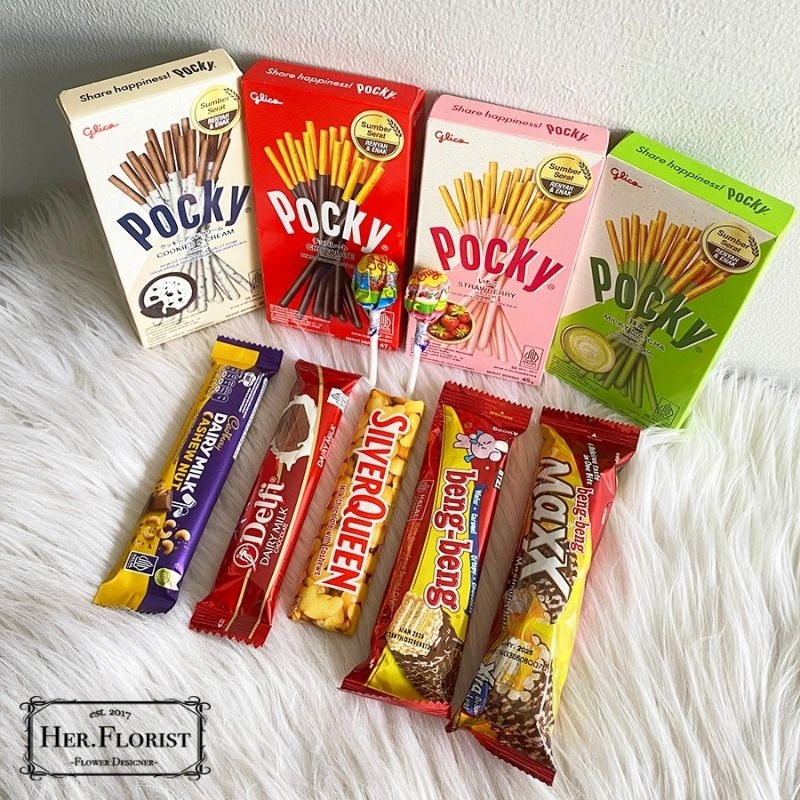 

HER.FLORIST EXTRA COKLAT | ADDITIONAL SNACK COKELAT PERMEN di BUKET / BOX BUNGA (HANYA TAMBAHAN)