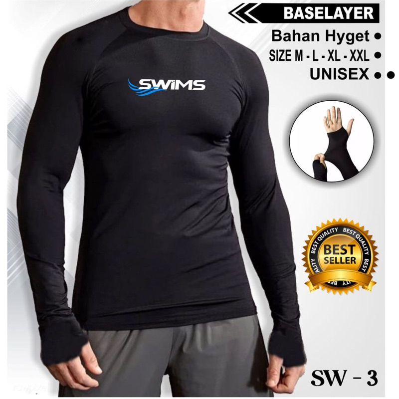 Baju renang pria lengan panjang / Kaos renang unisex adem M L XL XXL / baju renang diving pria lenga