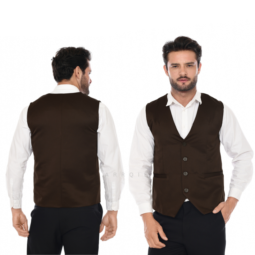 Terlaris  Rompi Jas Pria Formal Terbaru Coklat Tua Model Slim Fit Bahan Lembut Nyaman Dipakai Vest