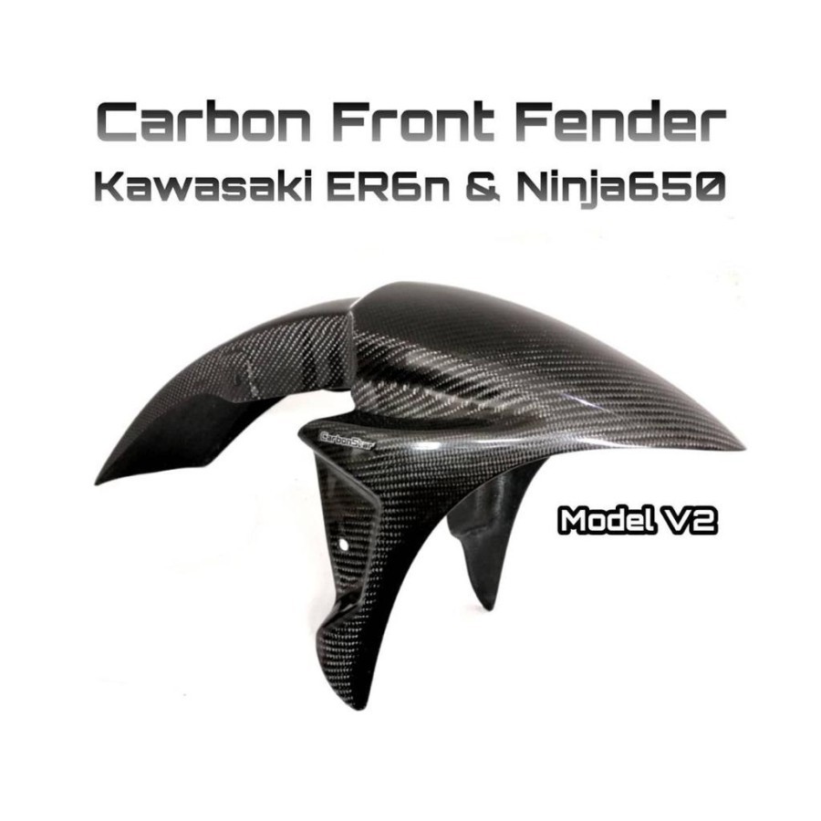 CarbonStar : Spakbor Carbon ER6n Ninja650 front slebor Modificazone Aksesoris Custom karbon