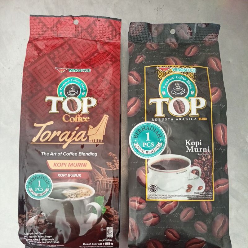 

top kopi murni 158gram, hadiah gelas